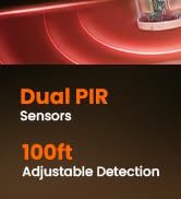 LEPOWER-TEC Zero Blind Spots Outdoor Security Light with 240° &amp; 100ft Dual PIR Motion Sensor, 700...