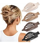 Oeusnael 4 PCS Large Flat Hair Clips for Women Girls, French Concord Lay Down Flat Claw Clips for...