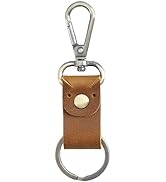 Jack&amp;Chris Genuine Leather Keychain, Small Keychain for Man and Women, Key Holder Mens Belt Key C...