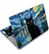 SUPERDANT 3 Pcs Laptop Skin Sticker Cover Decal Black Cat 14.9x10.6in Freely Cut Waterproof Scrat...