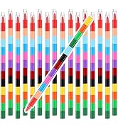 IEFFPIN 28 Pcs Stackable Crayons, Rainbow Crayon for Kids, Stacking Crayons Bulk, Kid's Party Gif...