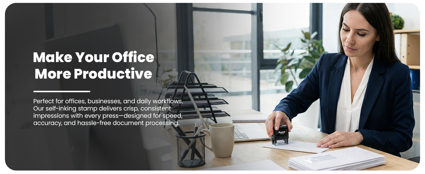 office self inking stamp custom personalized business company rubber automatic