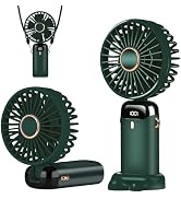 Portable Handheld Fan, Mini Fan Type-C Rechargeable, 4000mAh Battery Operated Fan with LED Displa...