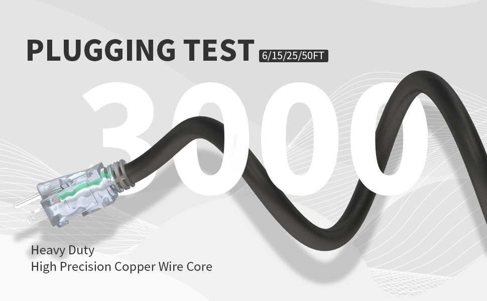 indoor outdoor extension cord 12/3 power cord 25feet 50feet 3 outlet extension cord