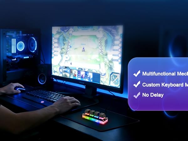 4 key mini mechanical programmable keypad gaming keyboard cherry shaft OSU