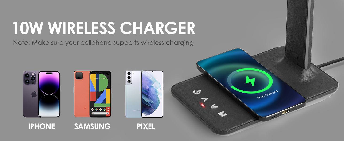 Desk Lamp with Wireless Charger
