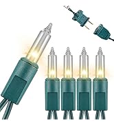 Christmas tree lights 200(2x100) 53ft Counts Clear Mini Green Wire Connectable Per String - Incan...