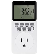 Outlet Timer Indoor, Digital Infinite Repeat Cycle Intermittent Timer Plug, Programmable 20 ON/Of...
