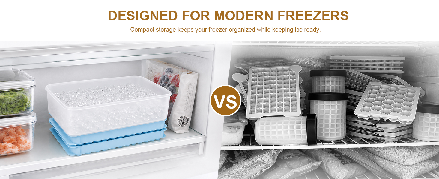 Mini Ice Cube Trays for Freezer with Lid