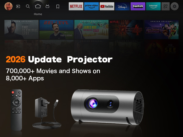 Smart Projector with WiFi and Bluetooth Portable Movie Projectors