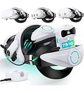 Head Strap for Meta Quest 3S/Quest 3 with Digital Display Battery and Charging Dock, Comfort Head...