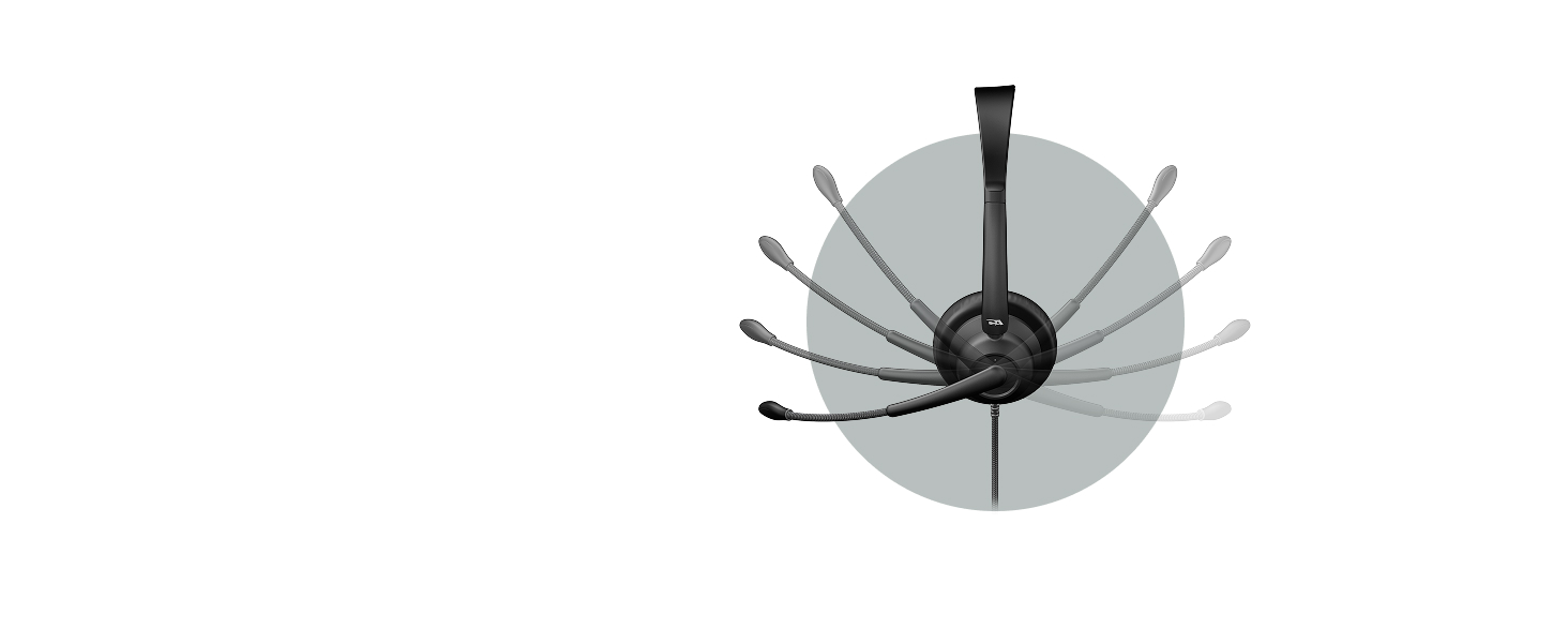 headset boom microphone, boom mic, ambidextrous boom mic