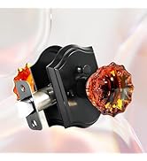 Floresita Crystal Door Knobs, Black Brown Glass Door Knobs Interior Rose Shape with Lock Privacy ...