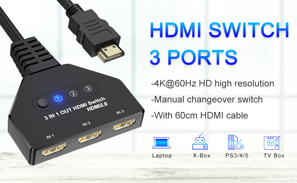 hdmi switch 3 in 1 out