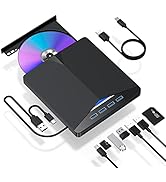 External CD/DVD Drive for Laptop, 7 in 1 USB 3.0 DVD Player Portable CD/DVD Burner, CD ROM Extern...