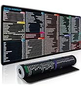 Office Computer OS Word/Excel Shortcuts Sheet Mousepad, Extended Large Gaming Excel Shortcut Mous...