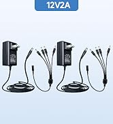 ANLINK 2 Pack 12V 2A 6ft Long Power Adapter, AC 100-240V to DC 12V 2A (2000mA) &amp; 4-Way Power Spli...