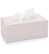 Sumnacon Tissue Box Cover Rectangle Linen Tissue Box,Stylish Tissue Box Holder with Magnetic Bott...
