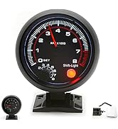 Tachometer Gauge,Geevorks 3.75" 12V Automotive Replacement Tachometers 0-8000 RPM,RPM Tachometer ...