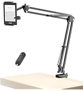 Locthal Metal Bedside Tablet Holder for Kindle Reading with Auto Clicker, Easy Adjust Hands Free ...
