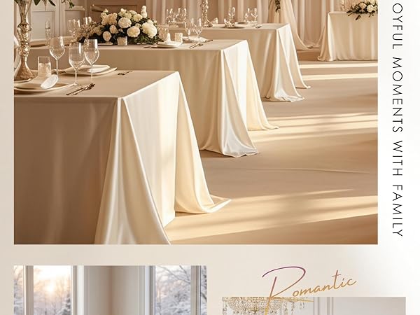 reusable satin tablecloths