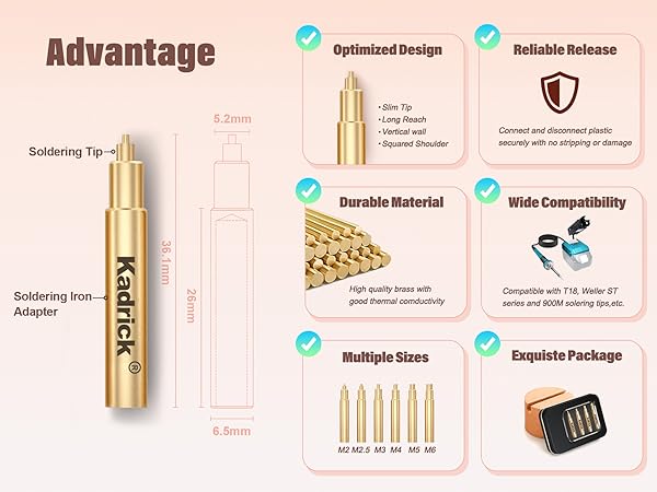 Heat Set Insert Tool M2 M2.5 M3 M4 M5 M6