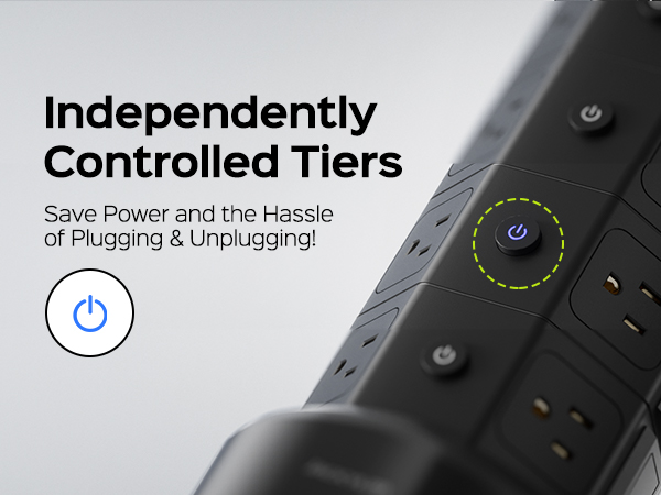 power strip with 5 independent switches