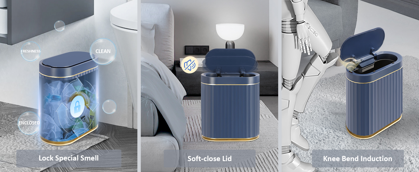 sensor trash can with lid