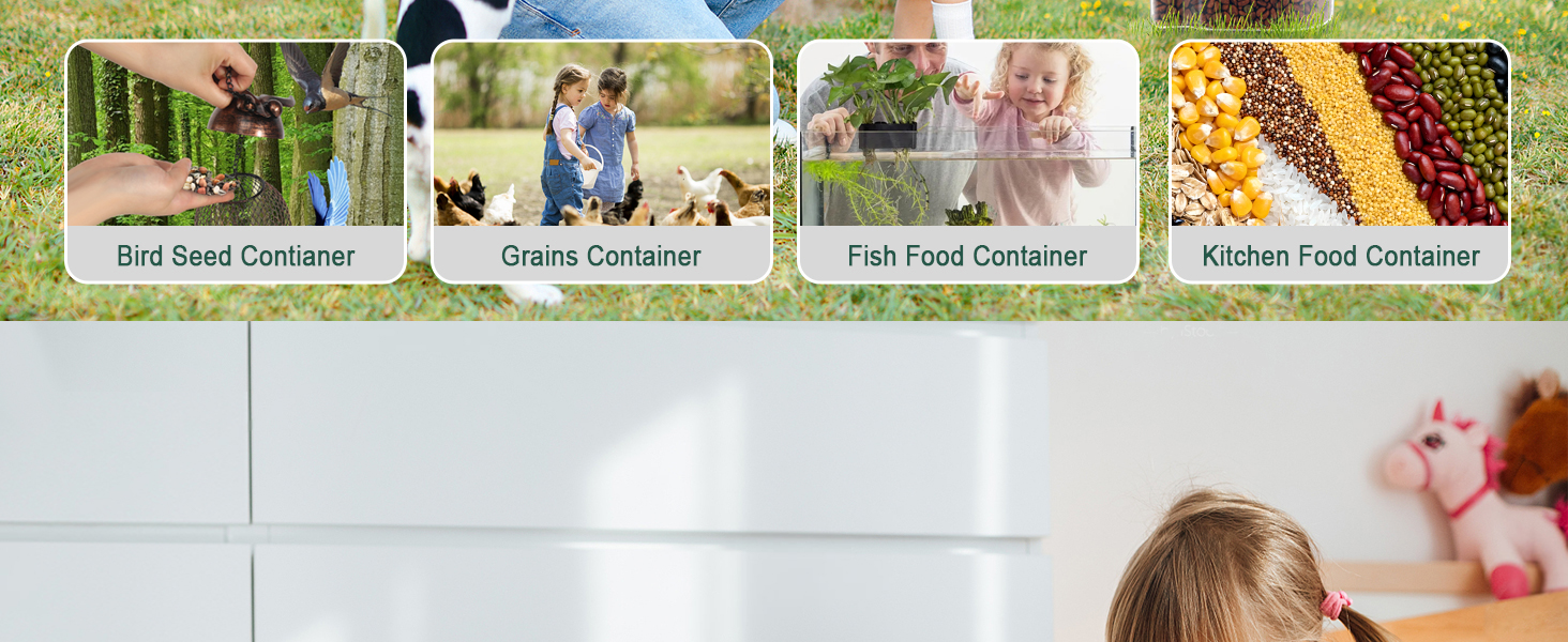 small dog food storage container for travel outdoor feeding cat food bird seed small pet food bin