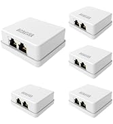 PBAEGAV 2 Ports Shielded Network Surface Mount Box Compatible with UTP Cat6/Cat5e/Cat5 Stranded o...