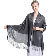 RonFoxi Sparkly Metallic Shawls and Wraps,Women's Glitter Pashmina Shawl Scarf forformal Evening ...