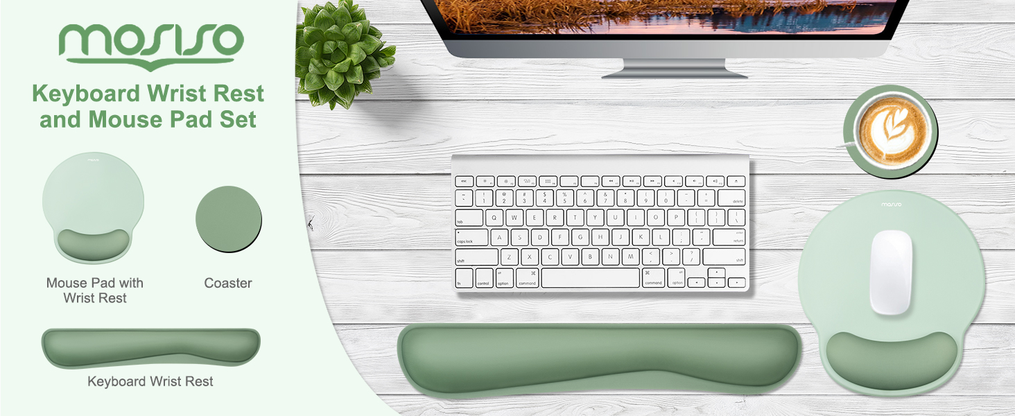MOSISO Wrist Rest Support for Mouse Pad &amp;amp; Keyboard Set