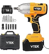 VTEK Brushless Impact Wrench 1/2 Inch Chuck,Max Torque 700N.m Cordless Impact Wrench 515 ft-lbs,I...