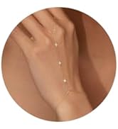 adoyi Gold Bracelets for Women, 14K Gold Plated Stackable Bracelet Stack Set Adjustable Charm Pap...