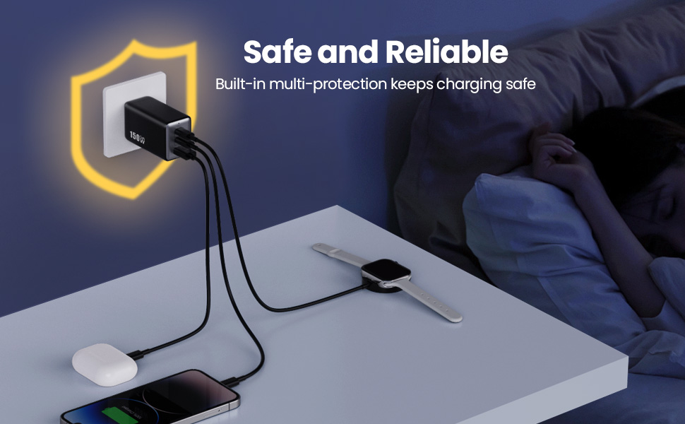 USB C Charger 150W Fast GaN Charger Block Charging Station Hub Dual PD PPS 100W Laptop Charger