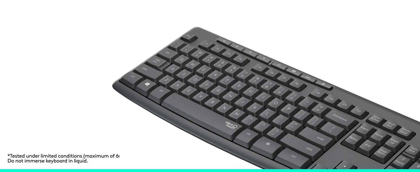 zoom on the keyboard from the mk295 wireless white combo