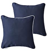 Enipate Inserts Included Outdoor Throw Pillows Set of 2 Water Resistant Navy Toss Pillows for Pat...