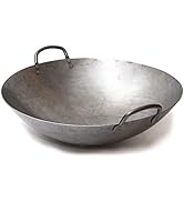 Big 16 Inch Heavy Canton Style Hand Hammered Carbon Steel Wok (Round Bottom) / 731W87 by Craft Wok