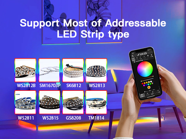 support addressable rgb ic led strip