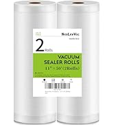 NexLevVac Vacuum Sealer Bags Rolls for Food 11"x50' Rolls 2 Pack,Seal a Meal Bags,Food Saver Bags...
