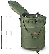 HIKEMAN Camping Trash Can,Waterproof Pop Up Garbage Bin with Zippered Lid Collapsible Utility Con...
