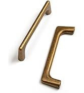 ?5 Pack Antique Brass Cabinet Pulls,3-3/4 Inch(96mm) Hole Center Vintage Style Zinc Alloy Handles...