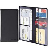Wisdompro Car Document Holder Organiser, PU Leather Vehicle Insurance and Registration Holders Wa...