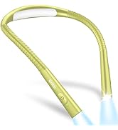 Gritin Book Light, Rechargeable Neck Light for Reading - 4-Color&amp;5-Brightness,Bendable Arms,30-mi...