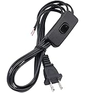 weideer Lamp Cord with On/Off Switch Plug Pure Copper 6 Feet Extension Cords Stripped Ends Ready ...