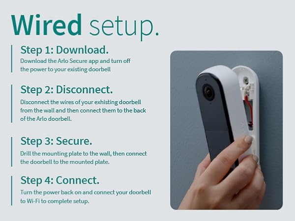 wired set-up for video doorbell easy simple set up steps