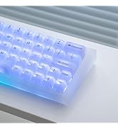 GUUKEY Crystal Transparent White Jelly Keycaps, 115 Keys MDA Profile 60 65 75 100 Percent Set for...