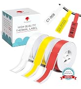 Phomemo D30 Label Maker Tape Cable Wire Label Tape, Black Print on White/Yellow/Red Sticker, 12.5...