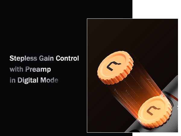 Stepless Gain Control with Preamp In Digital Mode