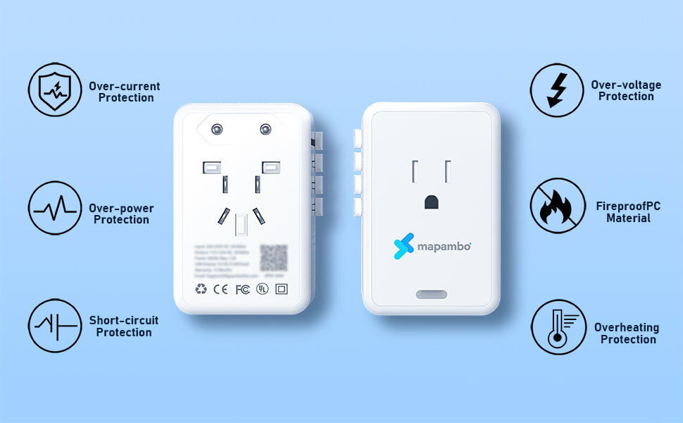 european travel plug adapter, 220 to 110 voltage converter